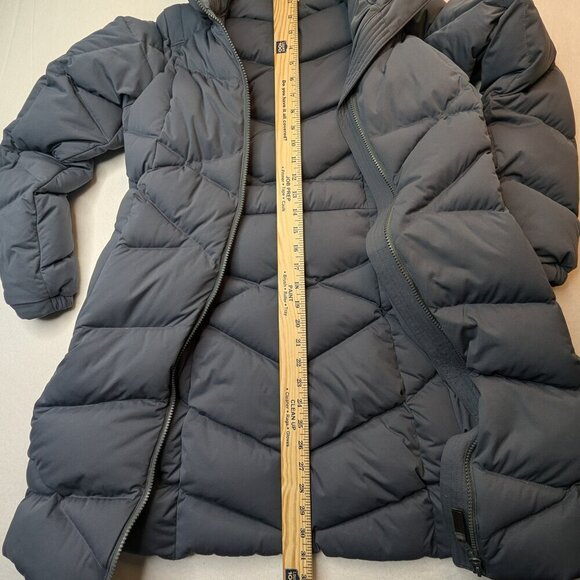 L.L Bean Women's Stretch Down Hooded Puffer Coat Gray Bluish Color Size XS - Picture 4 of 11